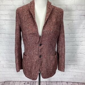 Brooks Brothers Blazer Wool Alpaca Blend Women’s Size 40R/8 Pink Gray Jacket